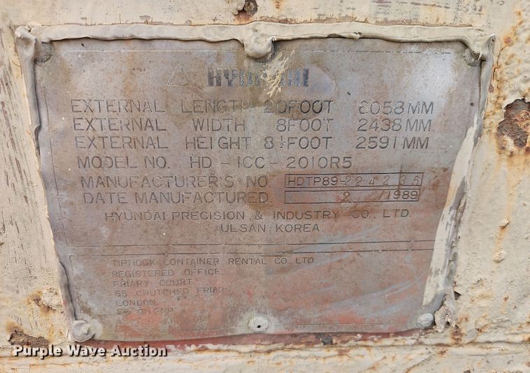 image for item DT7689 Hyundai shipping container