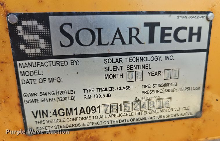 image for item DT7691 Solar Tech Silent Sentinel arrow board