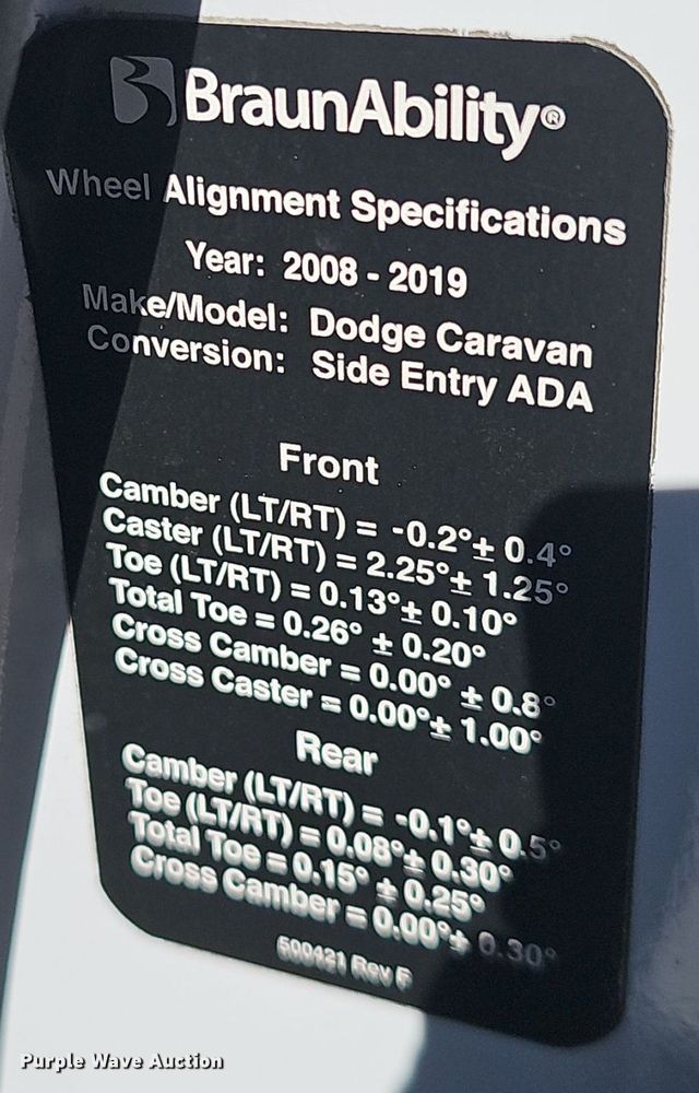 image for item DV0187 2019 Dodge Grand Caravan handicap accessible van