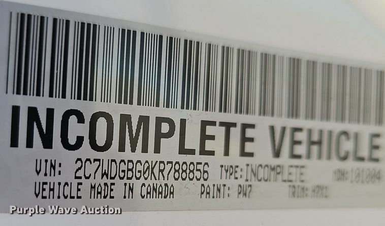 image for item DV0187 2019 Dodge Grand Caravan handicap accessible van