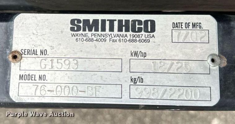 image for item DV0689 2002 Smithco  Sweep Star 60 sweeper