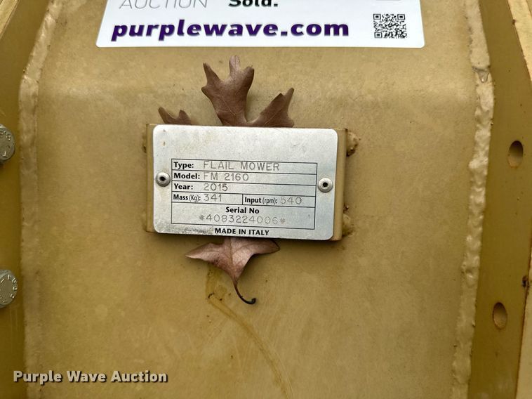 image for item DV0691 2015 Land Pride FM2160 flail mower