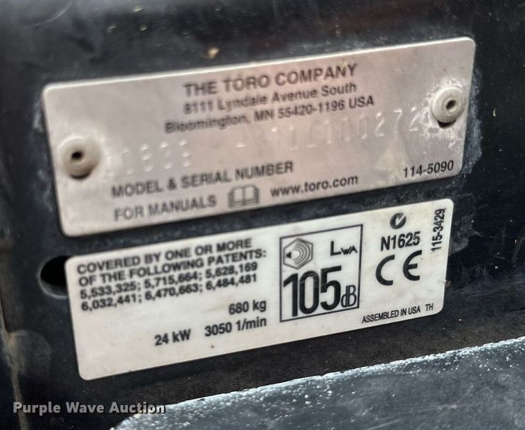 image for item DV0695 Toro Groundsmaster 3500D Sidewinder lawn mower