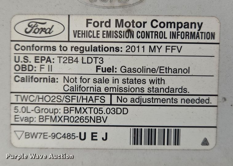 image for item DV1371 2011 Ford F150 XL SuperCab pickup truck