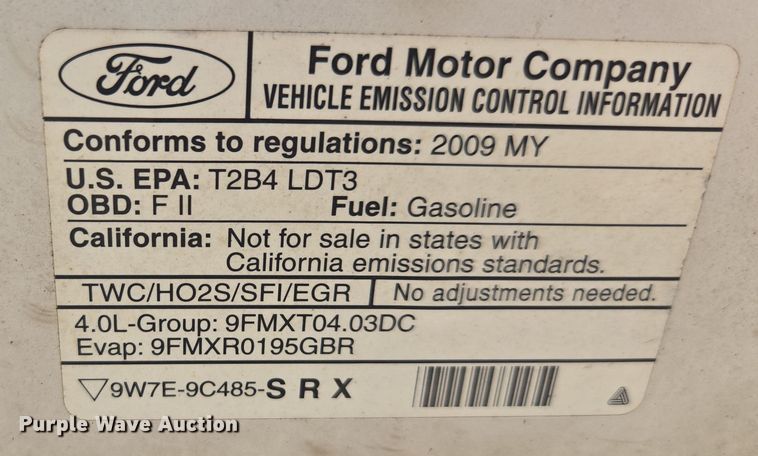 image for item DW1867 2009 Ford Explorer SUV