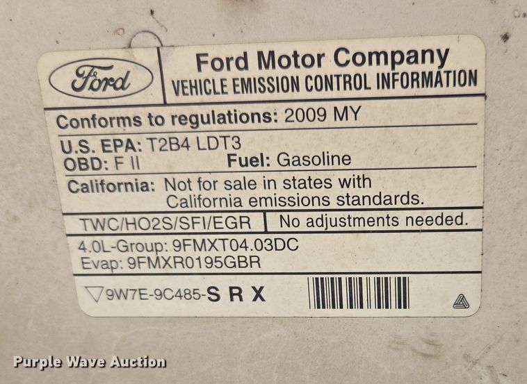 image for item DW1868 2009 Ford Explorer XLT SUV