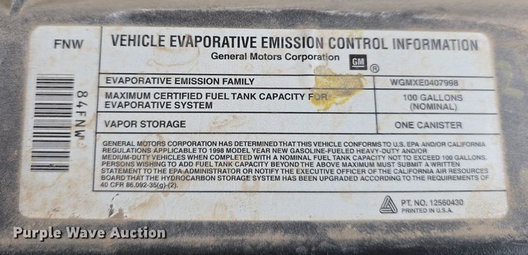 image for item DW3235 1998 Chevrolet C2500 flatbed pickup truck