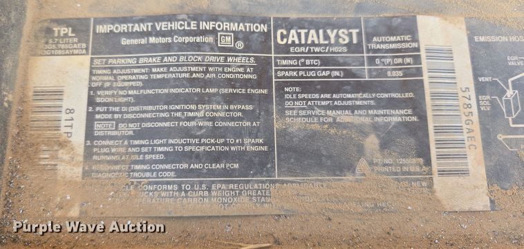 image for item DW8625 1994 Chevrolet C1500 pickup truck