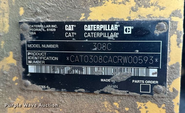 image for item DW8635 2002 Caterpillar 308C SR mini excavator