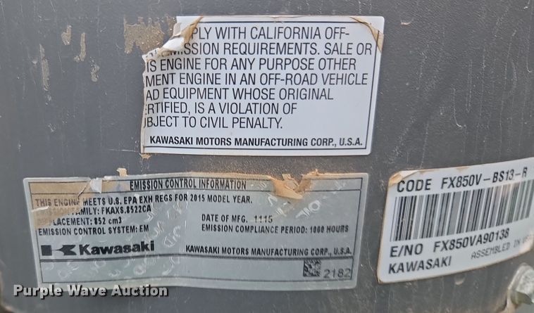 image for item DW8654 2015 John Deere Z950R ZTR lawn mower