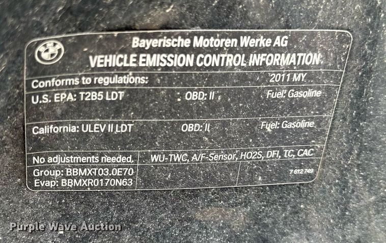 image for item DW8670 2011 BMW X5 SUV