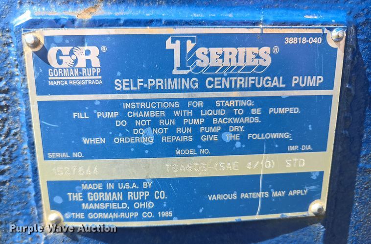 image for item ED2513 Gorman-Rupp T6A60S   water Pump