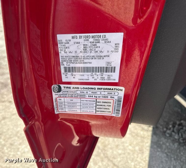 image for item ED4169 2009 Ford F150 SuperCrew pickup truck