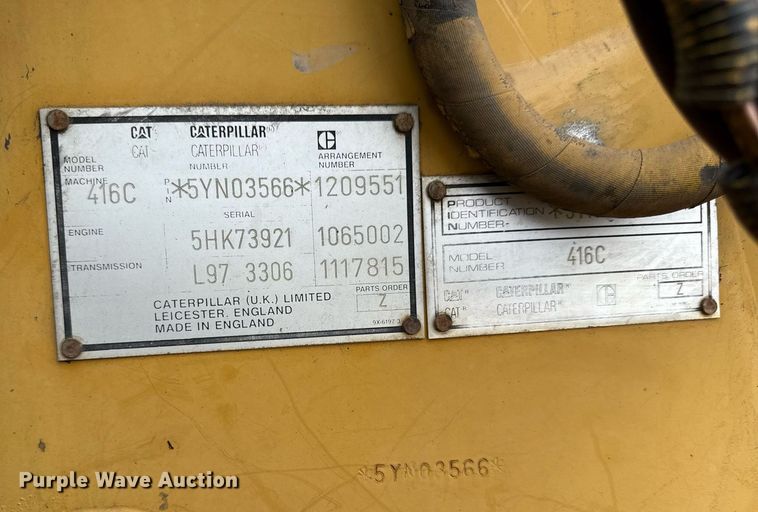 image for item ED4206 1998 Caterpillar 416C backhoe