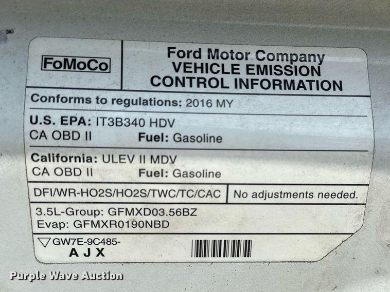 image for item EG6245 2016 Ford Transit 350 van