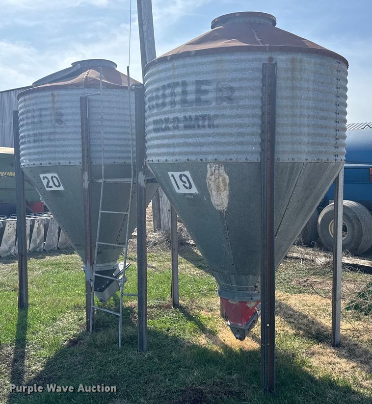 image for item EG6254 (2) Butler Bulk-o-Matic vertical feed silos