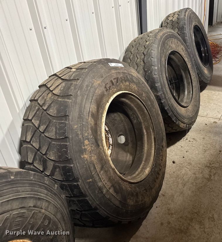 image for item EG6286 (3) 385/65R22.5 tires and wheels 