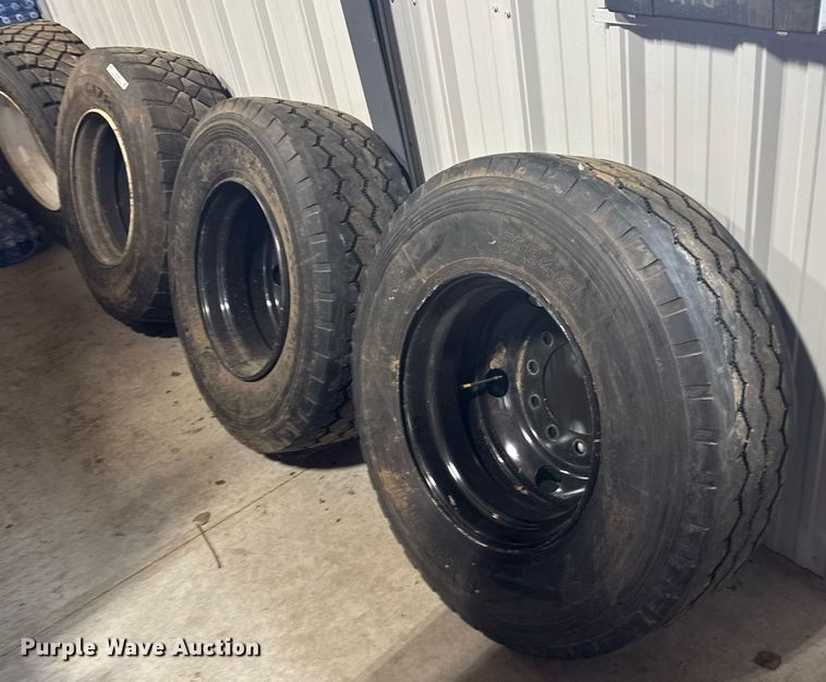 image for item EG6286 (3) 385/65R22.5 tires and wheels 