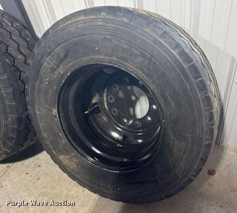 image for item EG6286 (3) 385/65R22.5 tires and wheels 