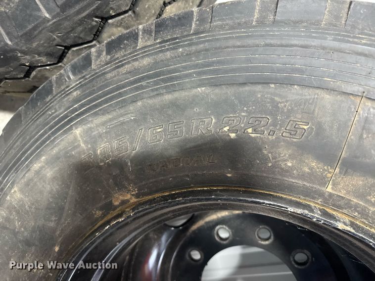 image for item EG6286 (3) 385/65R22.5 tires and wheels 