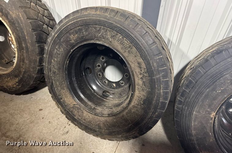 image for item EG6286 (3) 385/65R22.5 tires and wheels 