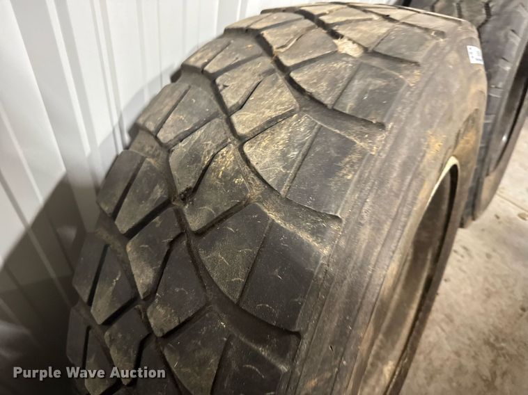 image for item EG6286 (3) 385/65R22.5 tires and wheels 