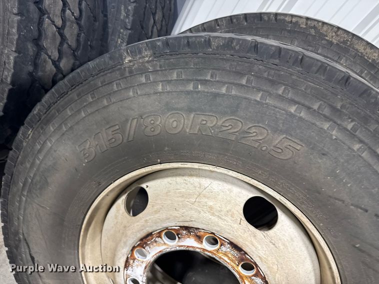 image for item EG6287 (4) 315/80R22.5 tires and wheels