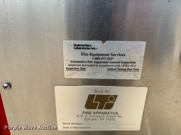 image for item EG6288 1985 Spartan RS20-3064 aerial platform fire truck