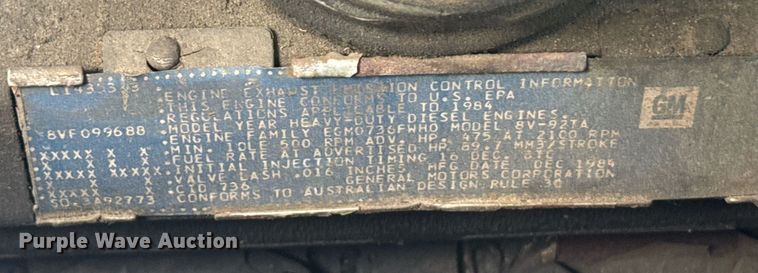 image for item EG6288 1985 Spartan RS20-3064 aerial platform fire truck