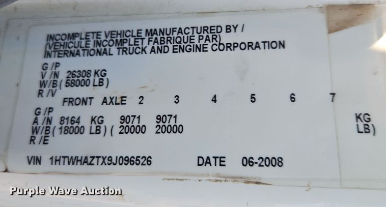 image for item EI8915 2009 International WorkStar 7400 applicator truck