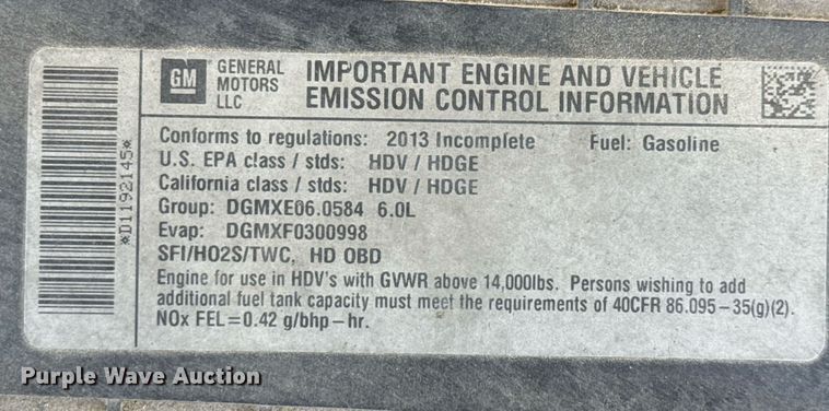 image for item EJ3618 2013 Chevrolet Express G4500 shuttle bus