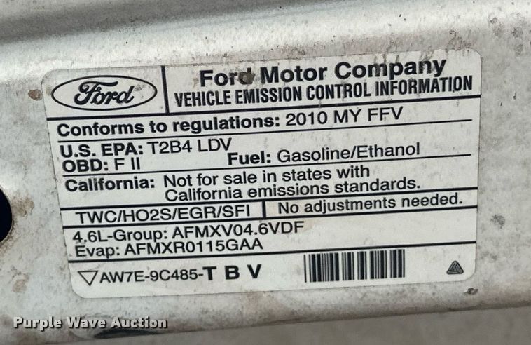 image for item EJ8535 2010 Ford Crown Victoria Police Interceptor 