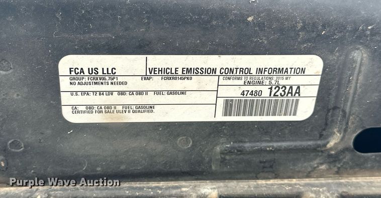 image for item EJ8540 2015 Dodge Charger Police 