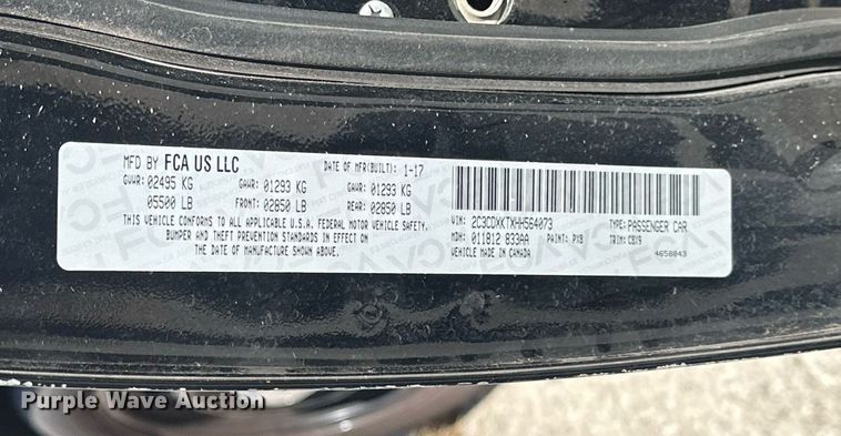 image for item EJ8588 2017 Dodge Charger Police 