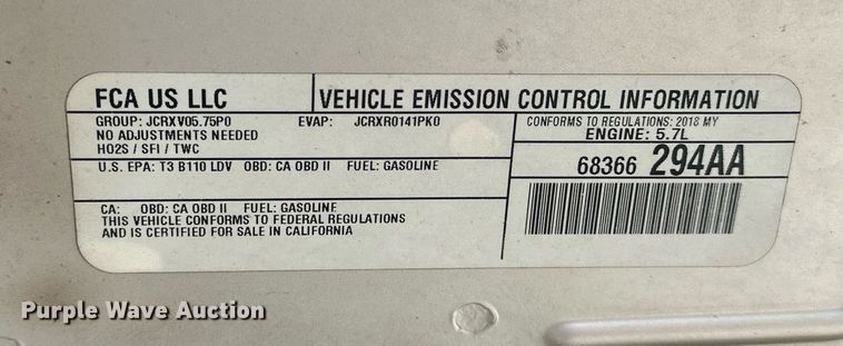 image for item EJ8592 2018 Dodge Charger Police 