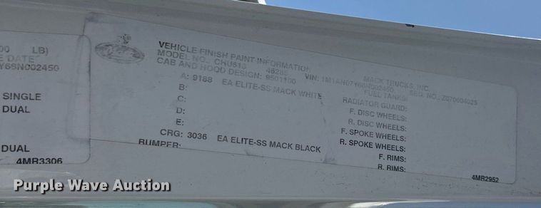 image for item EJ8613 2008 Mack CHU613 semi truck