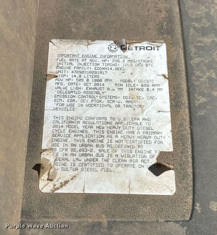 image for item EJ8617 2015 Freightliner Coronado semi truck