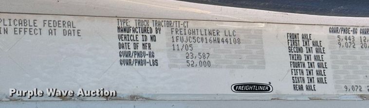 image for item EK0543 2006 Freightliner Business Class M2 semi truck