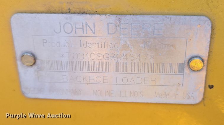 image for item EL1988 2001 John Deere 310 SG backhoe