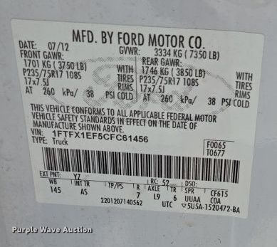 image for item EL5526 2012 Ford F150 SuperCab pickup truck