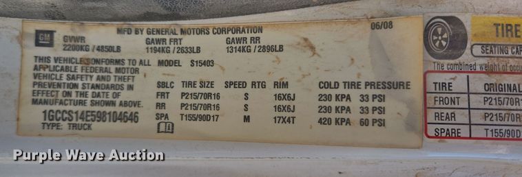 image for item EL5532 2009 Chevrolet Colorado pickup truck