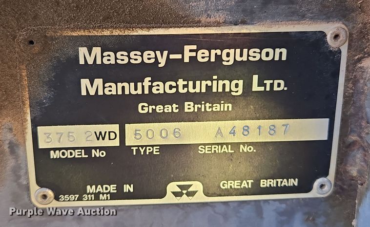 image for item EL5549 1992 Massey Ferguson 375 tractor