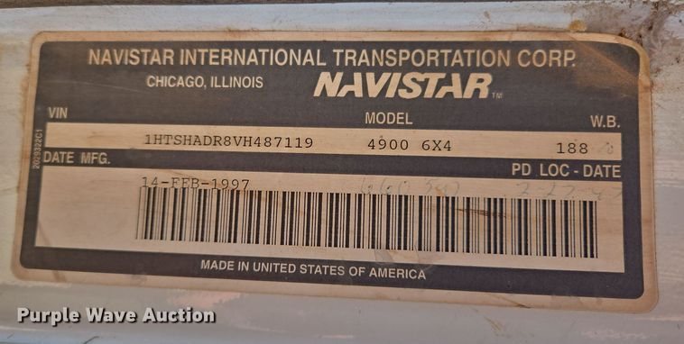 image for item EL5551 1997 International 4900 dump truck