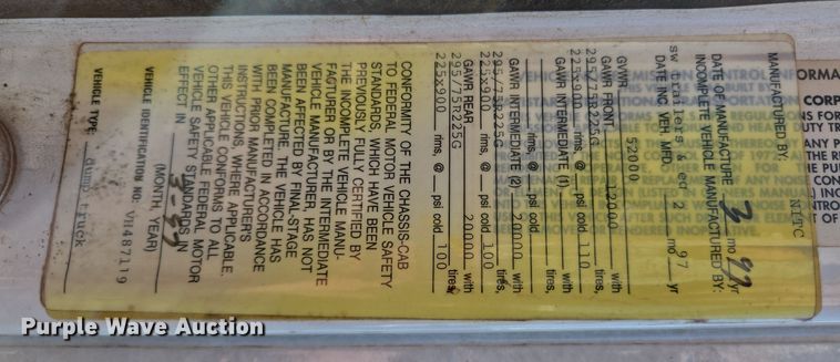 image for item EL5551 1997 International 4900 dump truck