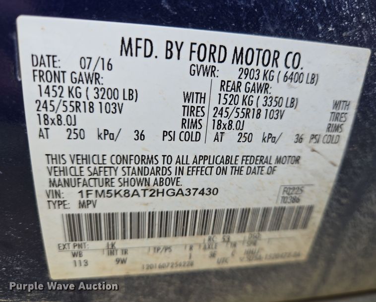 image for item EN8828 2017 Ford Explorer Police Interceptor SUV