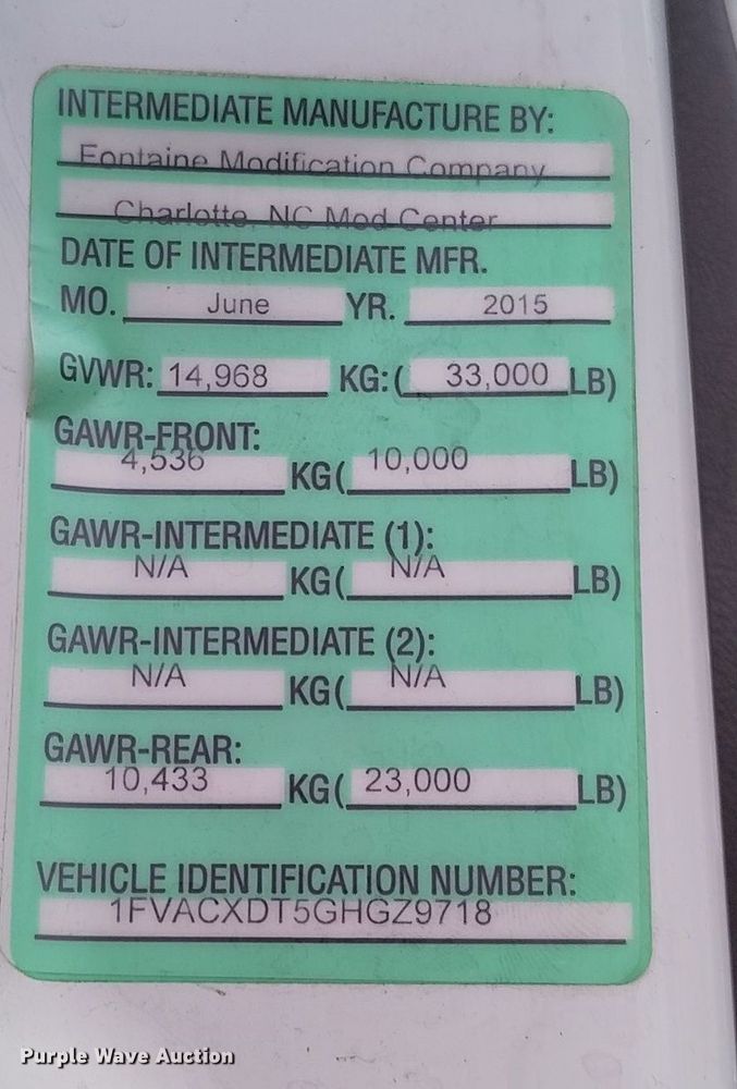 image for item EO9978 2016 Freightliner Business Class M2 street sweeper truck