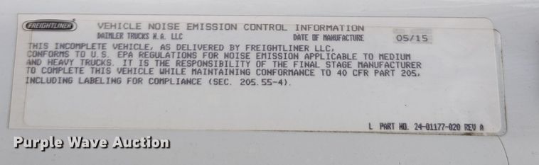 image for item EO9978 2016 Freightliner Business Class M2 street sweeper truck