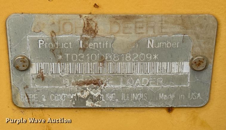 image for item EQ1252 1996 John Deere 310D backhoe