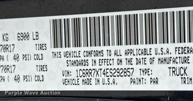 image for item EQ1253 2014 Dodge Ram 1500 Crew Cab pickup truck