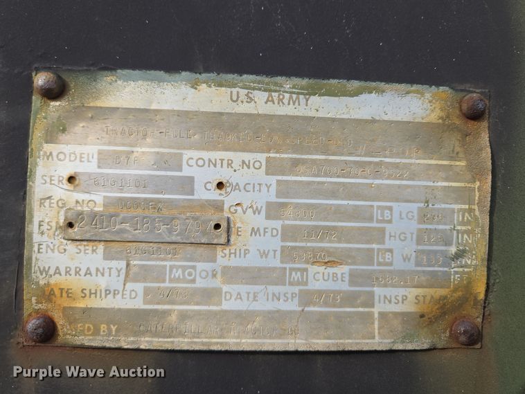 image for item EQ6956 1973 Caterpillar D7F dozer